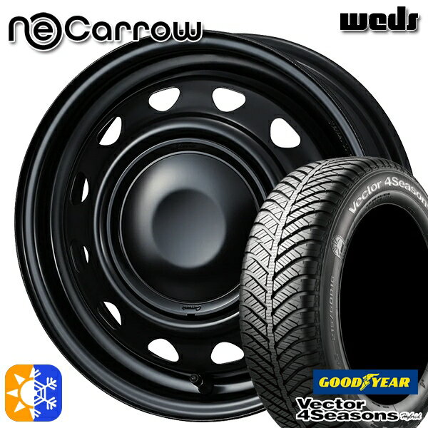 165/55R14 72H グッドイヤー ベクター フォーシーズンズ Weds ウェッズ ネオキャロ セミマットブラック..