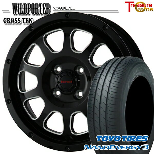 【取付対象】165/55R15 75V トーヨー ナノエナジー3 トレジャーワン ワイルドポーター クロステン BK/SM 15インチ 4.5J 4H100 サマータイヤホイールセット