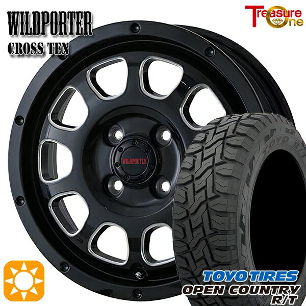 【取付対象】軽トラ 145/80R12 80/78N LT トーヨー オープンカントリー R/T トレジャーワン ワイルドポーター クロステン BK/SM 12インチ 4.0J 4H100 サマータイヤホイールセット