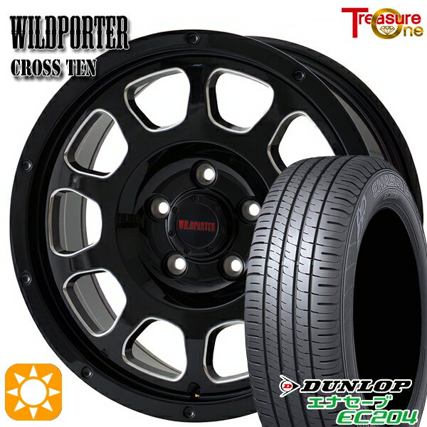 【取付対象】エルグランド クロスロード 215/65R16 98H ダンロップ エナセーブ EC204 トレジャーワン ワイルドポーター クロステン BK/SM 16インチ 7.0J 5H114.3 サマータイヤホイールセット