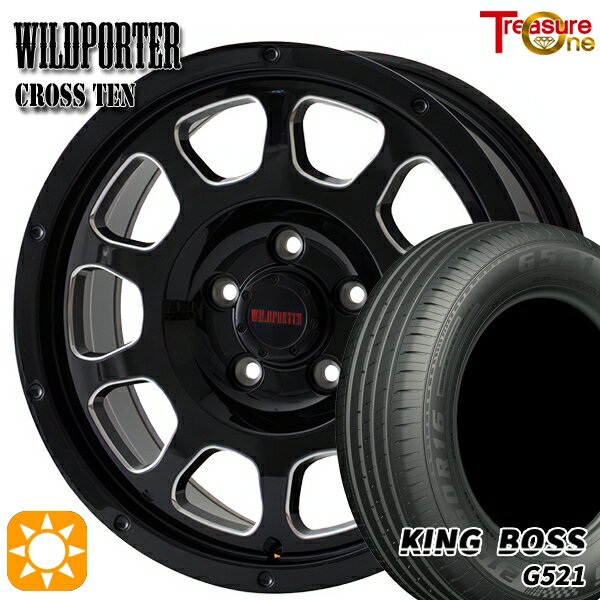 【取付対象】215/60R16 95V キングボス G521 トレジャーワン ワイルドポーター クロステン BK/SM 16インチ 7.0J 5H114.3 サマータイヤホイールセット