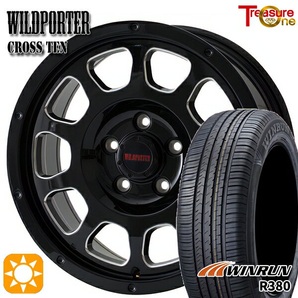 【取付対象】プリウスα ストリーム 205/60R16 92H ウィンラン R380 トレジャーワン ワイルドポーター クロステン ブラックサイドミーリング 16インチ 7.0J 5H114.3 サマータイヤホイールセット