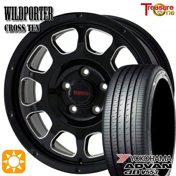 【取付対象】リーフ レヴォーグ 215/50R17 95V XL ヨコハマ アドバンデシベル V553 トレジャーワン ワイルドポーター クロステン ブラックサイドミーリング 17インチ 7.5J 5H114.3 サマータイヤホイールセット