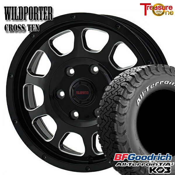 【取付対象】プラド 285/70R17 121/118S RWL BFグッドリッチ オールテレーン T/A KO3 トレジャーワン ワイルドポーター クロステン BK/SM 17インチ 8.0J 6H139.7 サマータイヤホイールセット