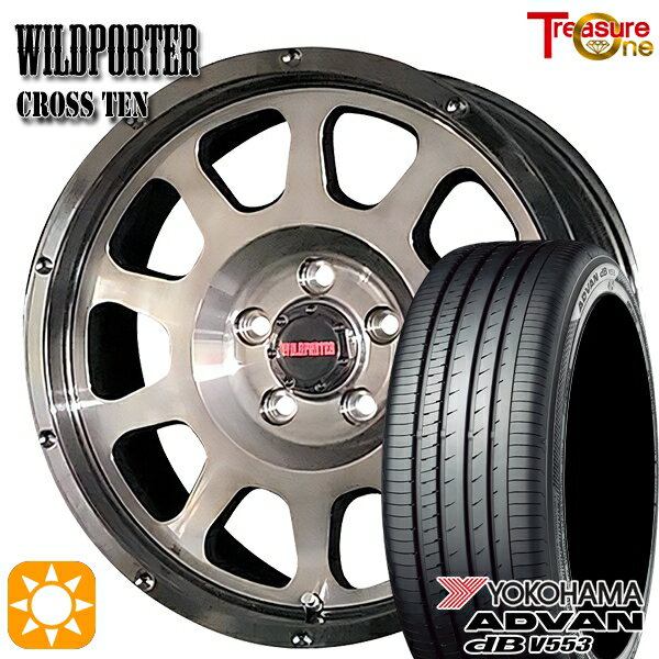 【取付対象】リーフ レヴォーグ 215/50R17 95V XL ヨコハマ アドバンデシベル V553 トレジャーワン ワイルドポーター クロステン BP/BC 17インチ 7.5J 5H114.3 サマータイヤホイールセット