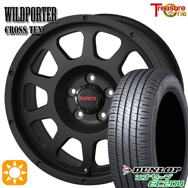【取付対象】ヴェゼル オデッセイ 215/60R16 95H ダンロップ エナセーブ EC204 トレジャーワン ワイルドポーター クロステン マットブラック 16インチ 7.0J 5H114.3 サマータイヤホイールセット