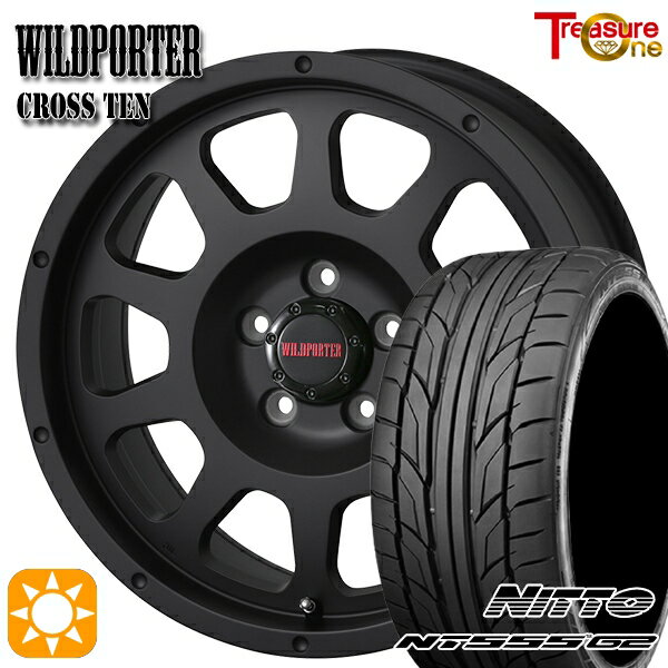 【取付対象】アイシス ノア 215/45R17 91W XL ニットー NT555 G2 トレジャーワン ワイルドポーター クロステン マットブラック 17インチ 7.5J 5H114.3 サマータイヤホイールセット