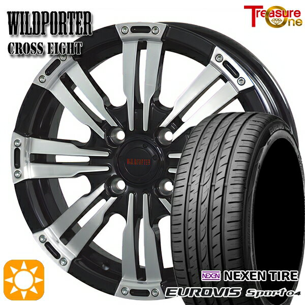 【取付対象】165/60R14 75H ロードストーン ユーロビズ Sport 04 トレジャーワン ワイルドポーター クロスエイト ブラックポリッシュ 14インチ 4.5J 4H100 サマータイヤホイールセット