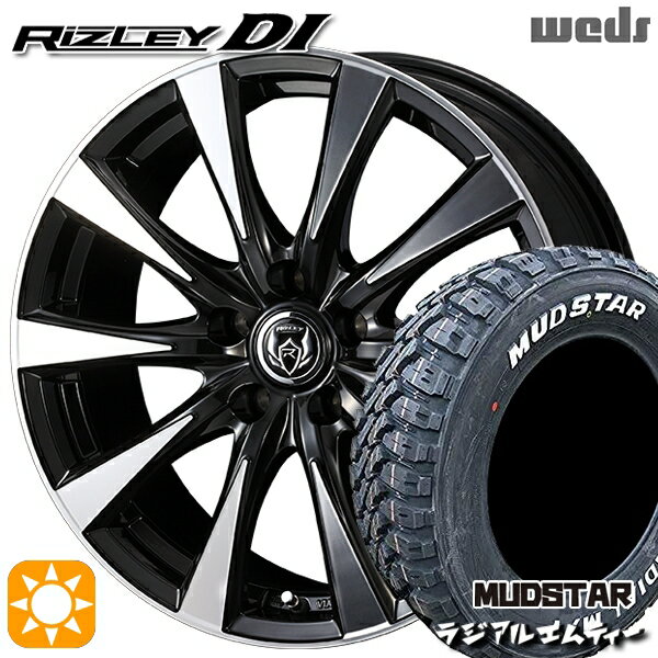 【取付対象】205/60R16 96T XL マッドスター ラジアル M/T ホワイトレター Weds ライツレーDI ブラックポリッシュ 16インチ 6.5J 5H114.3 サマータイヤホイールセット