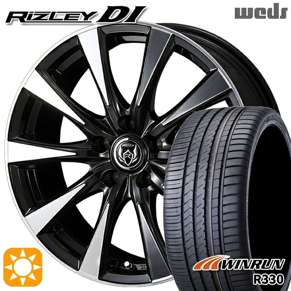 【取付対象】リーフ アクセラ 205/55R16 91V ウィンラン R330 Weds ライツレーDI ブラックポリッシュ 16インチ 6.5J 5H114.3 サマータイヤホイールセット