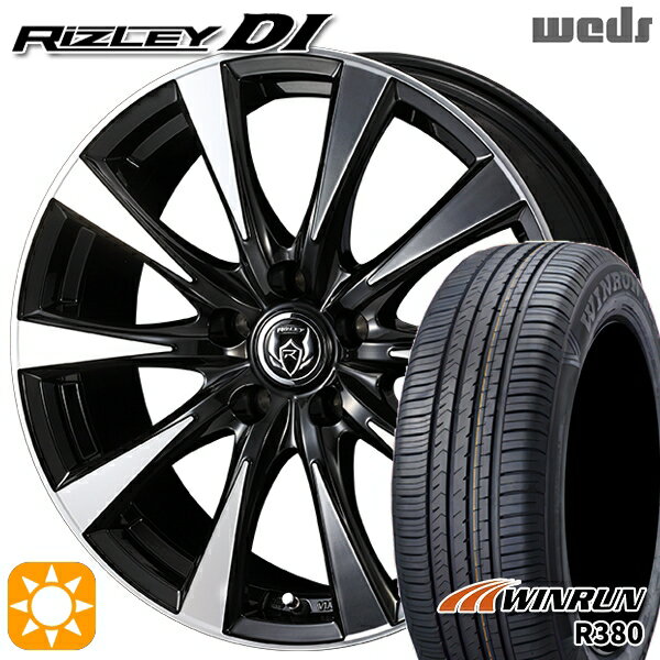 【取付対象】195/65R15 91V ウィンラン R380 Weds ライツレーDI ブラックポリッシュ 15インチ 6.0J 5H114.3 サマータイヤホイールセット