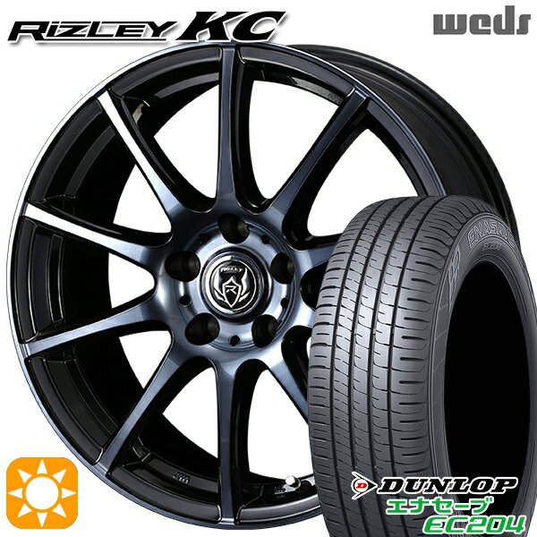 【取付対象】リーフ ノア 205/55R16 91V ダンロップ エナセーブ EC204 Weds ライツレーKC ブラックポリッシュBC 16インチ 6.5J 5H114.3 サマータイヤホイールセット