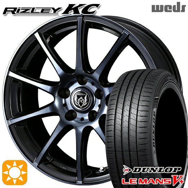 【取付対象】225/40R18 92W XL ダンロップ ルマン5+ Weds ライツレーKC ブラックポリッシュBC 18インチ 7.5J 5H114.3 サマータイヤホイールセット