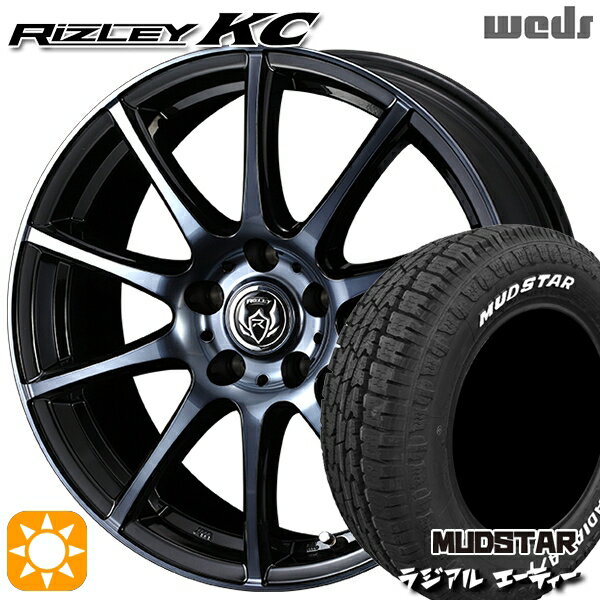【取付対象】205/60R16 96H マッドスター ラジアル A/T ホワイトレター Weds ライツレーKC ブラックポリッシュBC 16インチ 6.5J 5H114.3 サマータイヤホイールセット