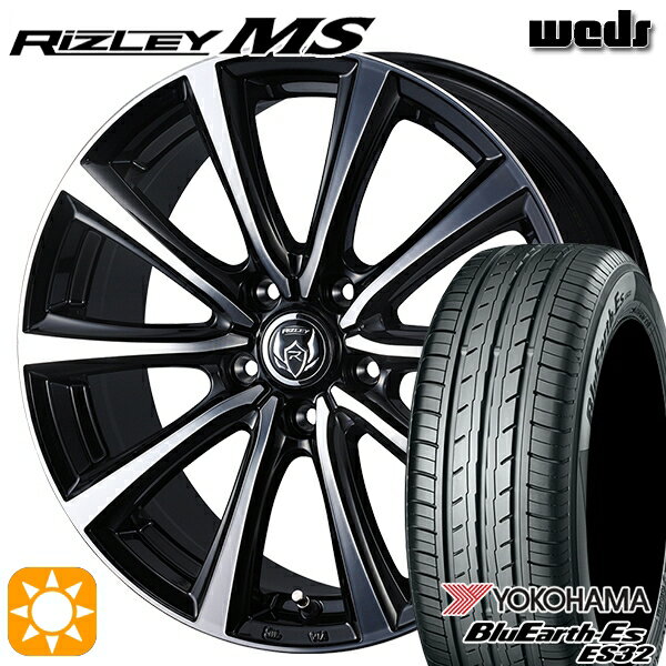 【取付対象】195/65R15 91S ヨコハマ ブルーアース ES32 Weds ライツレーMS ブラックメタリックポリッシュ 15インチ 6.0J 5H114.3 サマータイヤホイールセット