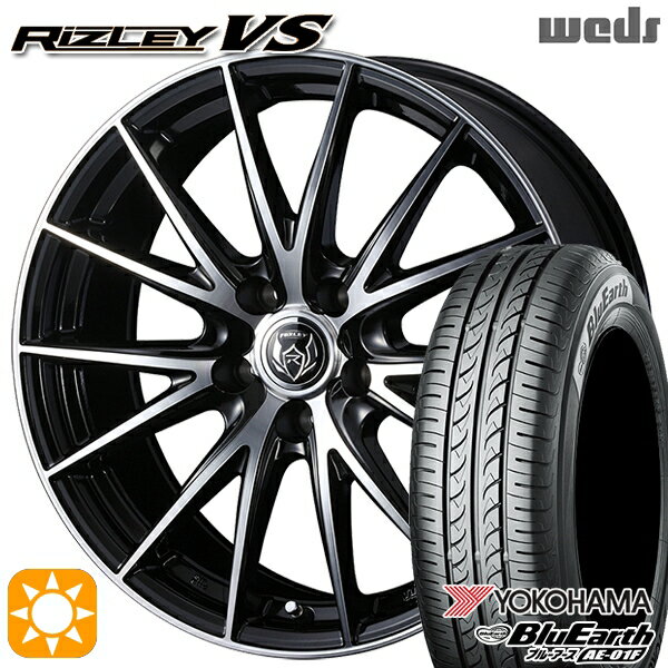 【取付対象】195/65R15 91V ヨコハマ ブルーアース AE01F Weds ライツレーVS ブラックメタリックポリッシュ 15インチ 6.0J 5H114.3 サマータイヤホイールセット