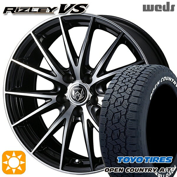 【取付対象】30/50プリウス 185/65R15 88H トーヨー オープンカントリーA/T3 ホワイトレター Weds ライツレーVS ブラックメタリックポリッシュ 15インチ 6.0J 5H100 サマータイヤホイールセット