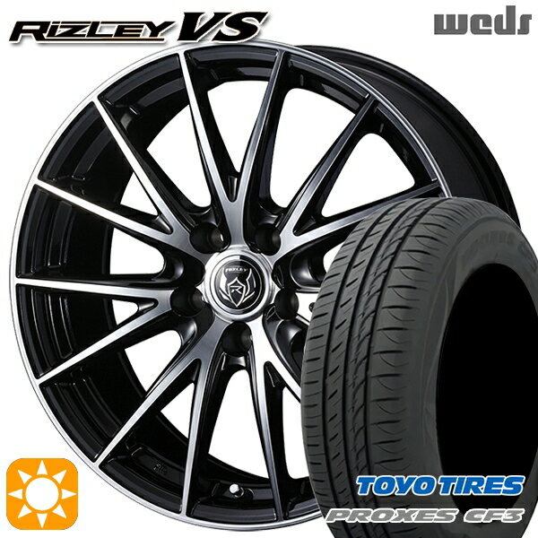 【取付対象】エスティマ ヤリスクロス 215/60R16 95H トーヨー プロクセス CF3 Weds ライツレーVS ブラックメタリックポリッシュ 16インチ 6.5J 5H114.3 サマータイヤホイールセット