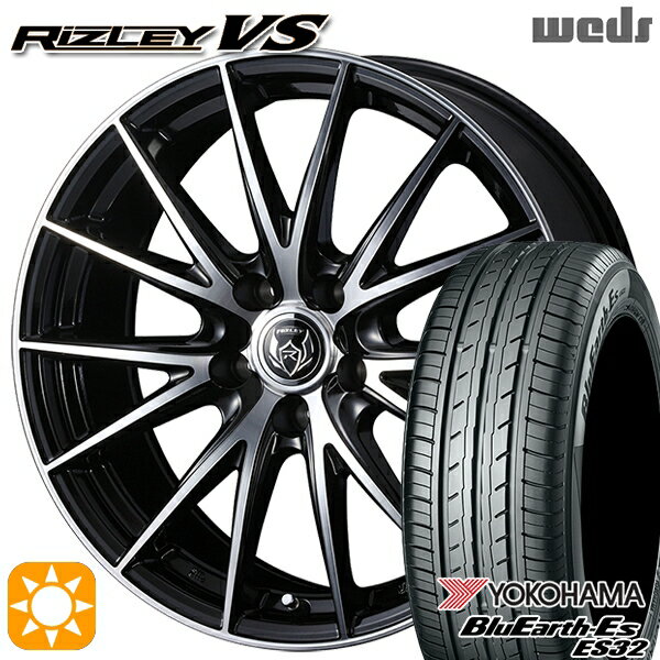 【取付対象】リーフ レヴォーグ 215/50R17 95V XL ヨコハマ ブルーアース ES32 Weds ライツレーVS ブラックメタリックポリッシュ 17インチ 7.0J 5H114.3 サマータイヤホイールセット