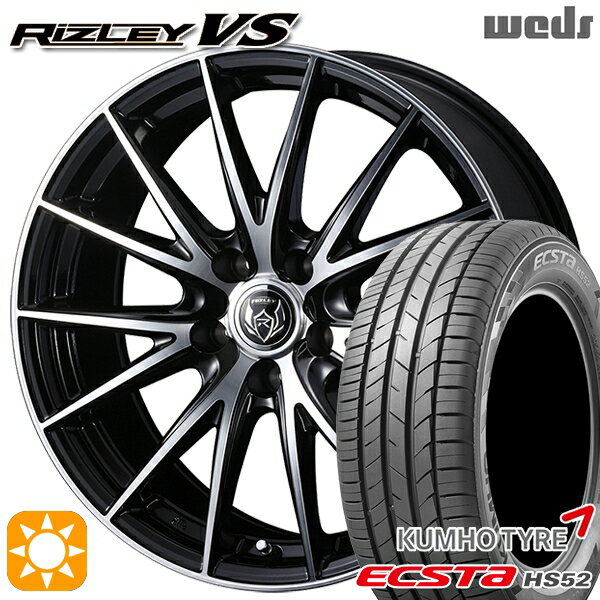 【取付対象】リーフ ノア 205/55R16 91V クムホ エクスタ HS52 Weds ライツレーVS ブラックメタリックポリッシュ 16インチ 6.5J 5H114.3 サマータイヤホイールセット