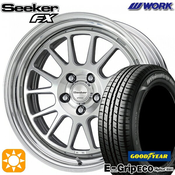 【取付対象】リーフ レヴォーグ 215/50R17 91V グッドイヤー エフィシェントグリップ エコ EG01 WORK シーカー FX カットクリア 17インチ 7.0J 5H114.3 サマータイヤホイールセット
