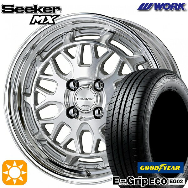【取付対象】アクア クロスビー 185/55R16 83V グッドイヤー エフィシェントグリップ EG02 WORK シーカー MX カットクリア 16インチ 6.0J 4H100 サマータイヤホイールセット