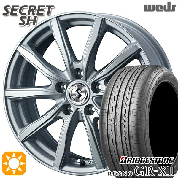 【取付対象】205/55R16 91V ブリヂストン レグノ GRX2 Weds シークレット SH シルバー 16インチ 6.5J 5H100 サマータイヤホイールセット