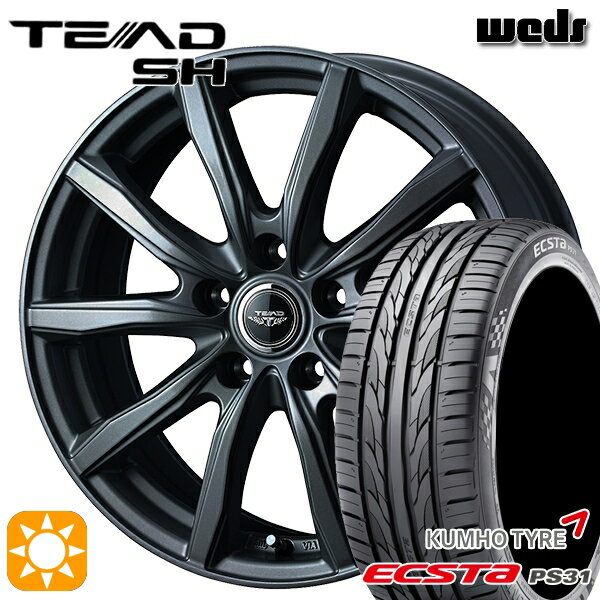 【取付対象】195/65R15 91V クムホ エクスタ PS31 Weds テッド SH ガンメタ 15インチ 6.0J 5H114.3 サマータイヤホイールセット