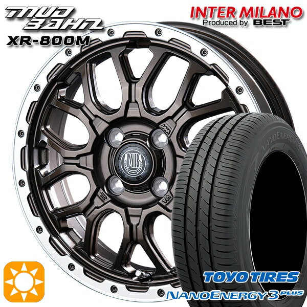 【取付対象】エブリィワゴン 165/60R14 75H トーヨー ナノエナジー3 インターミラノ マッドバーン XR-800M GBR/RP 14インチ 4.5J 4H100 サマータイヤホイールセット