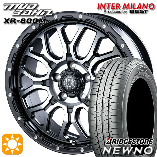 【取付対象】225/55R17 97V ブリヂストン ニューノ インターミラノ マッドバーン XR-800M MBK/DP 17インチ 7.0J 5H114.3 サマータイヤホイールセット