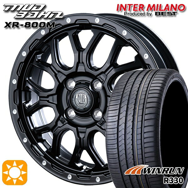【取付対象】165/50R15 76V XL ウィンラン R330 インターミラノ マッドバーン XR-800M MBK/PP 15インチ 4.5J 4H100 サマータイヤホイールセット