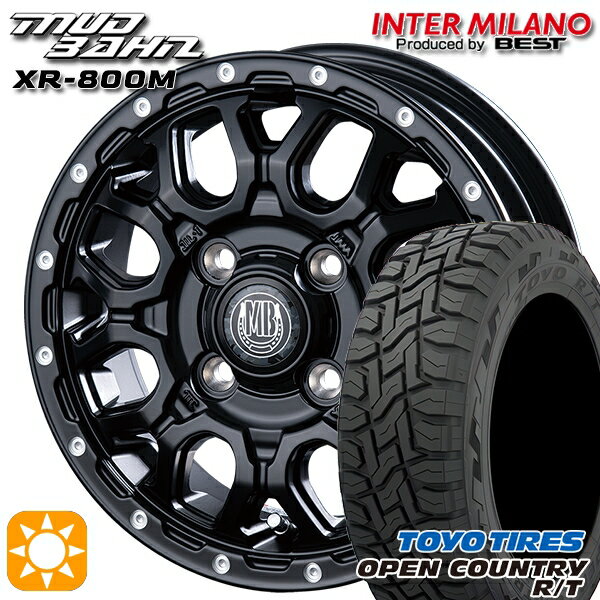 【取付対象】軽トラ 145/80R12 80/78N LT トーヨー オープンカントリー R/T インターミラノ マッドバーン XR-800M MBK/PP 12インチ 4.0J 4H100 サマータイヤホイールセット