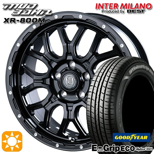 【取付対象】リーフ レヴォーグ 215/50R17 91V グッドイヤー エフィシェントグリップ エコ EG01 インターミラノ マッドバーン XR-800M MBK/PP 17インチ 7.0J 5H114.3 サマータイヤホイールセット