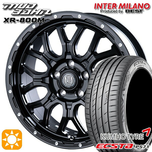 【取付対象】リーフ レヴォーグ 215/50R17 95W XL クムホ エクスタ PS71 インターミラノ マッドバーン XR-800M MBK/PP 17インチ 7.0J 5H114.3 サマータイヤホイールセット