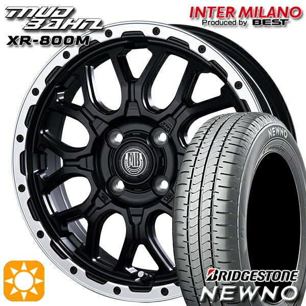 【取付対象】165/60R14 75H ブリヂストン ニューノ インターミラノ マッドバーン XR-800M MBK/RP 14インチ 4.5J 4H100 サマータイヤホイールセット