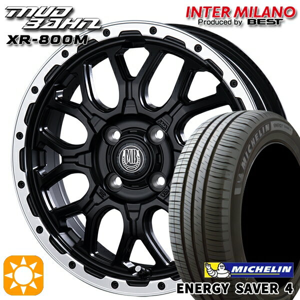 【取付対象】185/55R16 87V XL ミシュラン エナジーセイバー4 インターミラノ マッドバーン XR-800M MBK/RP 16インチ 6.5J 4H100 サマータイヤホイールセット