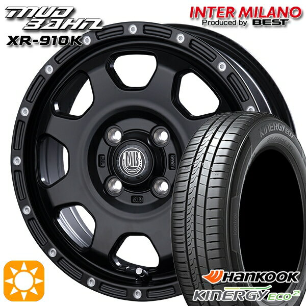 【取付対象】ウェイク 165/55R15 75V ハンコック KlnERGy ECO2 K435 インターミラノ マッドバーン XR-910K MBK/PP 15インチ 4.5J 4H100 サマータイヤホイールセット