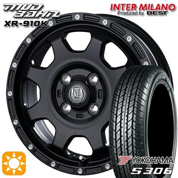 【取付対象】155/65R14 75S ヨコハマ S306 インターミラノ マッドバーン XR-910K MBK/PP 14インチ 4.5J 4H100 サマータイヤホイールセット