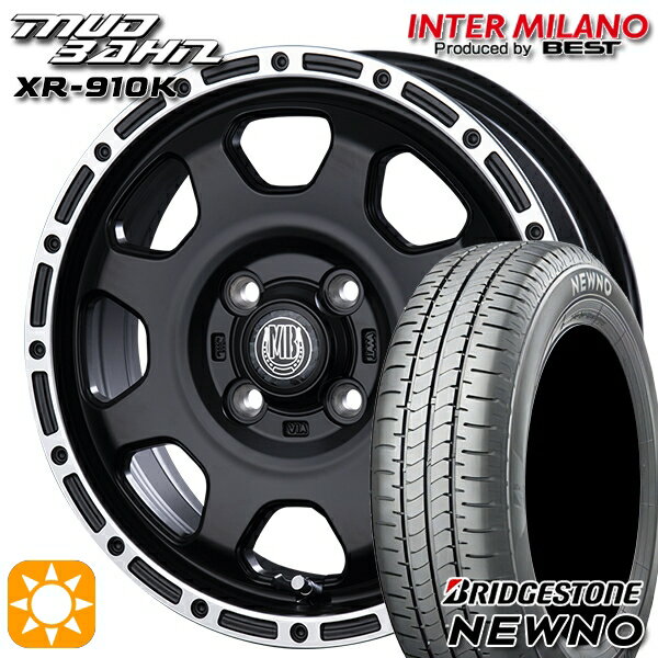 【取付対象】165/65R14 79S ブリヂストン ニューノ インターミラノ マッドバーン XR-910K MBK/RP 14インチ 4.5J 4H100 サマータイヤホイールセット