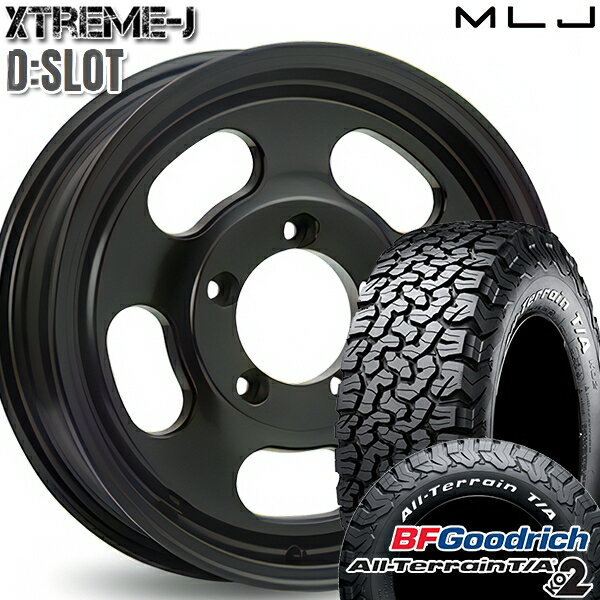 【取付対象】[5本セット]ジムニー LT215/70R16 100/97R RWL BFグッドリッチ オールテレーン T/A KO2 MLJ エクストリームJ Dスロット サテンブラック 16インチ 5.5J 5H139.7 サマータイヤホイールセット