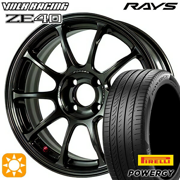 【取付対象】195/55R16 87V ピレリ パワジー RAYS ボルクレーシング ZE40 MM 16インチ 7.0J 4H100 サマータイヤホイールセット