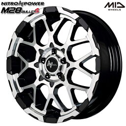 16インチ 7.0J 5H114.3 +40 MID ナイトロパワー M28バレットS ブラック/ミラーカット アルミホイール単品 4本（1台分） 送料無料