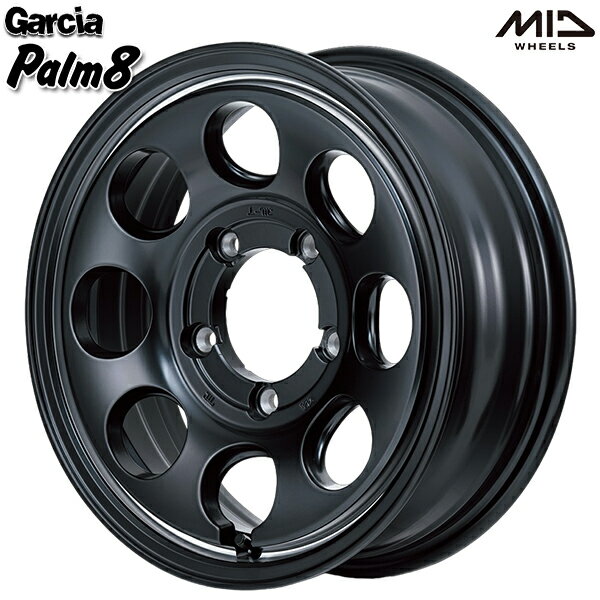 16インチ 5.5J 5H139.7 +20 MID Garcia Palm8 ガルシア パーム8 セミグロスブラック/ヴァーレイポリッシュ アルミホイール単品 1本 4本以上送料無料/代金引換不可