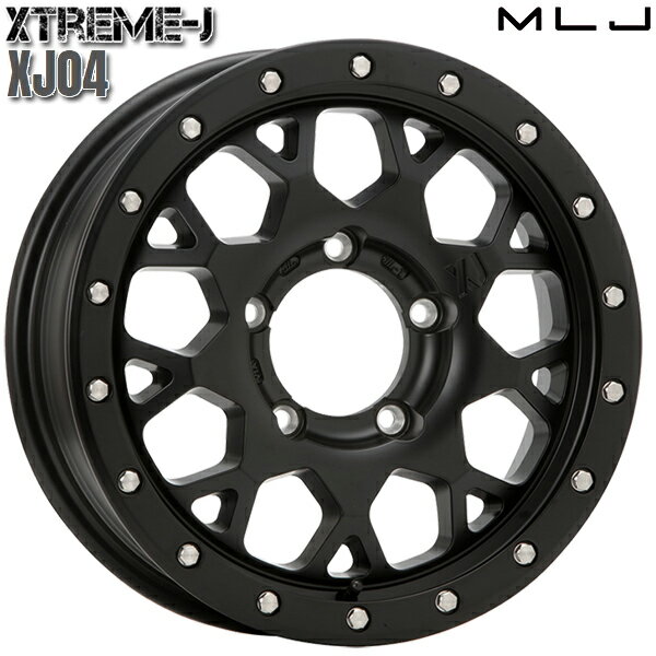16インチ 5.5J 5H139.7 +22 MLJ エクストリームJ XJ04 サテンブラック アルミホイール単品 4本（1台分）送料無料