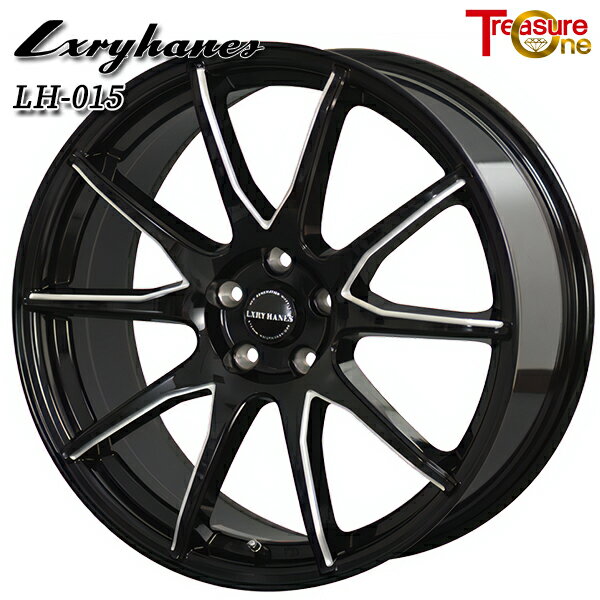 18インチ 8.0J 5H114.3 +45 トレジャーワン ラグジーヘインズ LH015 ブラック/サイドマシニング アルミホイール単品 1本 4本以上送料無料