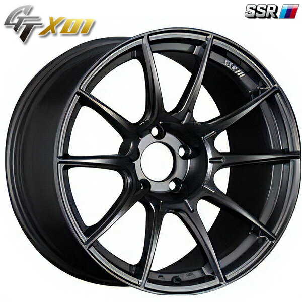 18インチ 9.5J 5H100 +40 SSR GTX01 フラットブラック アルミホイール単品 1本 4本以上送料無料