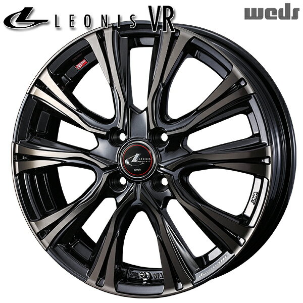 17インチ 6.5J 4H100 +50 Weds ウェッズ レオニス VR PBMC/TI（パールブラック ミラーカット/チタントップ） アルミホイール単品 4本（1台分）送料無料