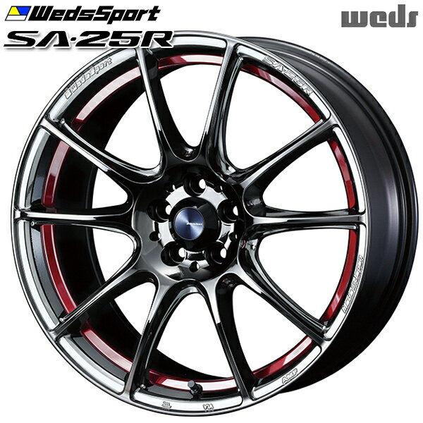 18インチ 7.5J 5H114.3 +45 Weds ウェッズスポーツ SA25R RLC（レッドライトクローム） アルミホイール単品 4本（1台分） 送料無料