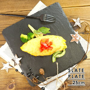 スレートプレート 25.2cm 正角 食器 黒い食器 和食器 洋食器 カフェ食器 皿 大皿 スレートボード フラットプレート チーズボード 石のプレート スクエアプレート 角皿 石の皿 正方形 四角 おしゃれ インスタ映え カフェ風 天然石 石/キャッシュレス 還元