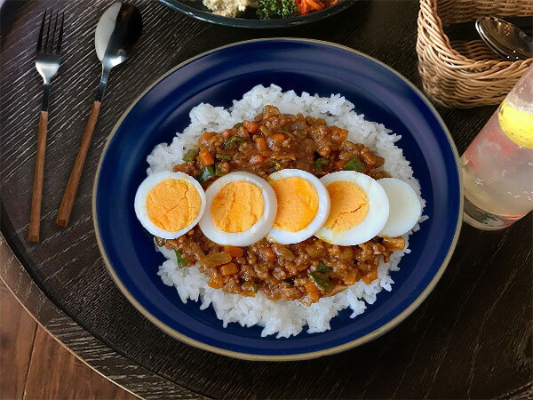 カレー皿 パスタ皿 21cm 700ml 深皿 エッジライン Lサイズ 洋食器 和食器 くすみ色 ボウル カフェ風 おしゃれ かわいい モダン マット 大鉢 リム 5色から選べます ホワイト ベージュ グレー ブルー ブラック